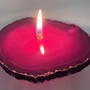 Pink Agate Oil Candle Lamp. Includes Starter Oil Pack.