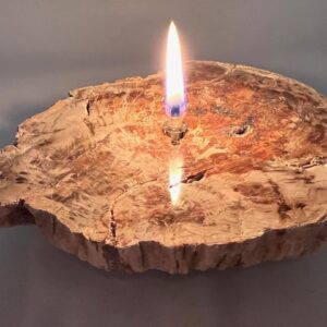 Madagascar Petrified Wood Oil Candle Lamp. Includes Starter Oil Pack.