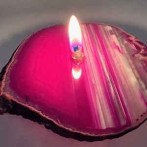 Pink Agate Oil Candle Lamp. Includes Starter Oil Pack.