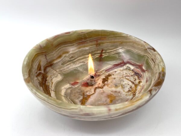 Onyx rock oil candle lamp, found in the ground candles