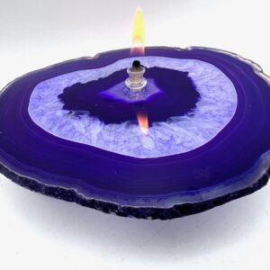 Purple Agate Oil Lamp Candle. Includes Starter Oil Pack.