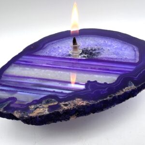 Purple Agate Oil Candle Lamp. Includes Starter Oil Pack.