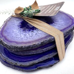 Purple Agate Coasters Set of 4