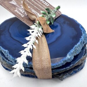 Blue Agate Coasters Set Of 4