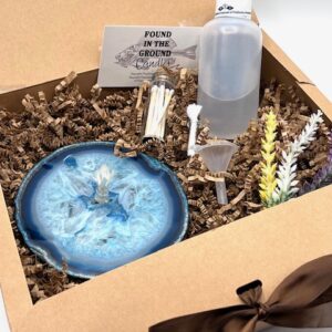 Teal Agate Oil Candle Gift Box.