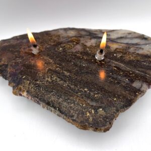 Australian Bronzite 2 Wick Oil Candle Lamp. Includes starter oil packs