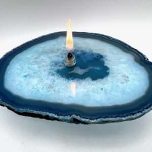 Teal Agate Oil Candle Lamp. Includes starter oil pack.