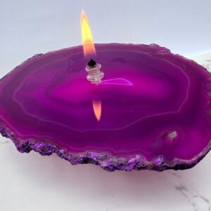 Pink Agate Oil Candle Lamp. Includes starter oil pack